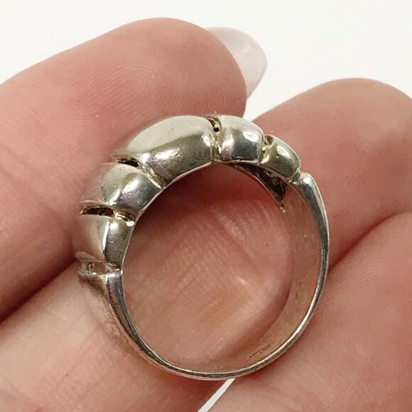 Vintage 925 Sterling Silver Milor Italy Ribbed Puffy Abstract Modern Ring 7 - Picture 5 of 15
